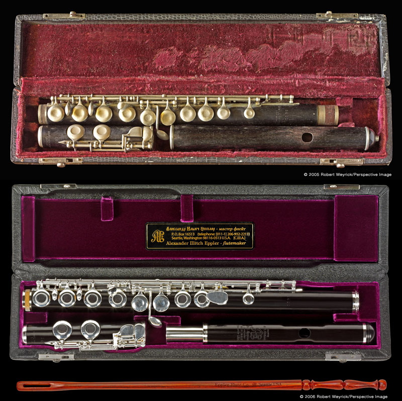 100-year old flute, original condition and restored 100-year old flute, original condition and restored